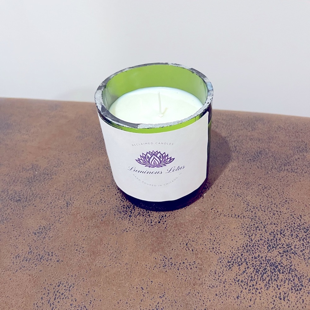 Upcycled soy candle- wine bottle candle
